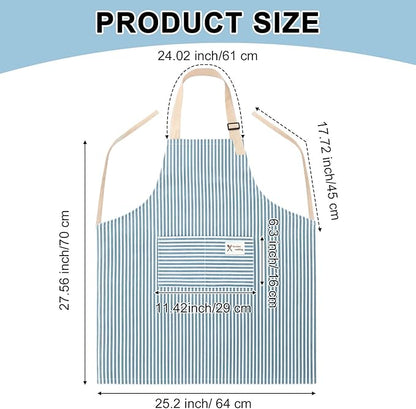 Janmercy 24 Pcs Aprons for Women Men with 2 Pockets Linen Cooking Kitchen Apron Adjustable Bib Chef Apron Bulk Aprons Unisex