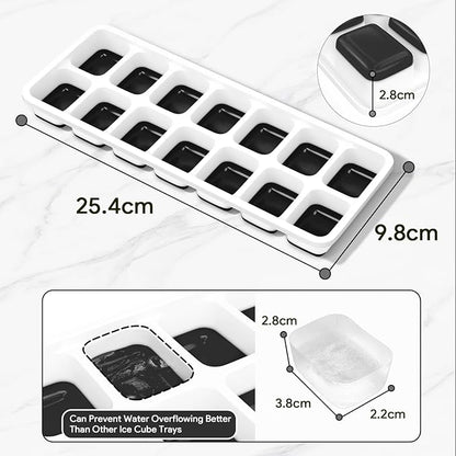 Ice Cube Trays 4 Pack, Airabc Silicone Ice Cube Trays with Removable Lid, Easy-Release Flexible 14-cube Ice Trays, LFGB Certified and BPA Free, Stackable Ice Trays with Covers for Cocktail, Freezer - Image 5
