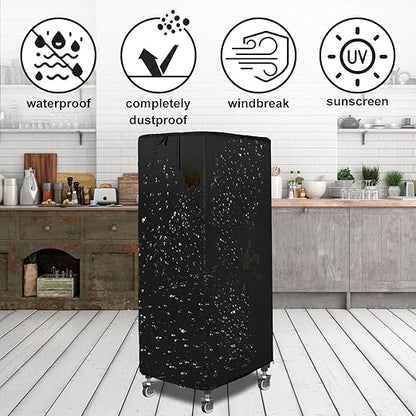 Black 20tier Sheet Pan Rack/Bun Pan Rack Cover With Vents, 23"X28"X64" Bakery Single Rack Covers, Waterproof and Dustproof - Image 7