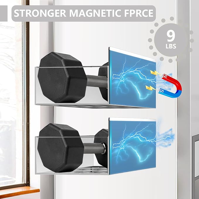 SMRCAD Magnetic Spice Rack Organizer for Fridge Seasoning Organizer for Kitchen storage with Screw Magnetic Shelf with Hook for Refrigerator and Oven (6pack-Grey) - Image 7