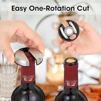Beneno Multifunctional Wine Bottle Opener Gift Wing Corkscrew, Foil Cutter, Vacuum Stopper & Aerator Pourer, Perfect for Wine Lovers Man Woman, Ingot Silver - Image 5