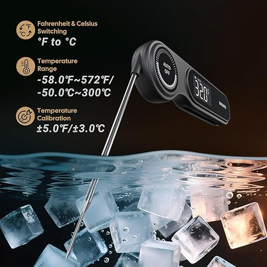 0.5 Seconds Rechargeable Instant Read Meat Thermometer for Cooking, INKBIRD Digital Food Thermometer with VA LCD Screen -58.0℉~572℉ Waterproof Kitchen Thermometer with Magnet, Candy Grill BBQ Frying - Image 3