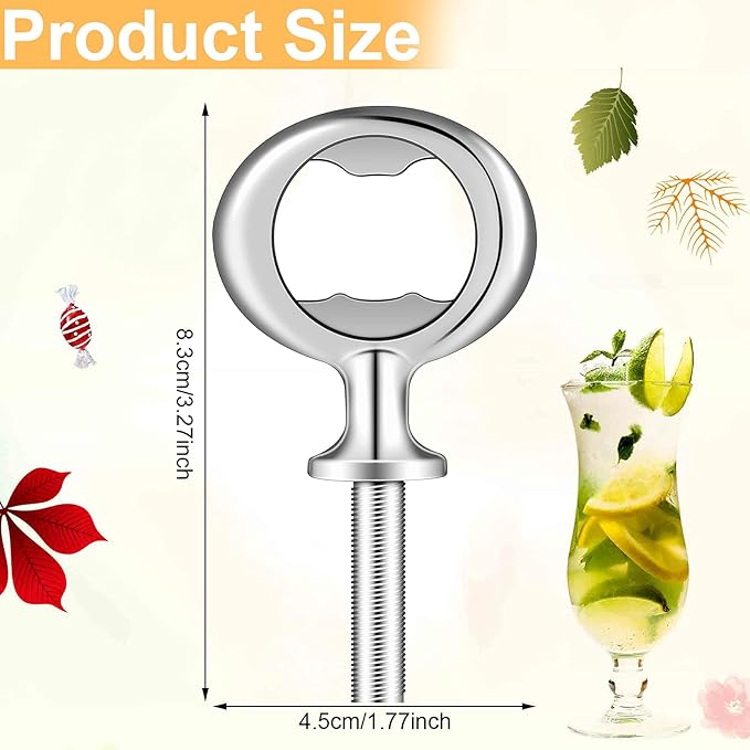 Cunhill 7 Pcs Metal Bottle Opener Blank Bulk Bottle Opener Inserts Parts Pieces Kit for Wood Craft DIY Project Turning Threaded Beer Hardware Turning Wedding Wine Party Ot Month (Silver) - Image 2