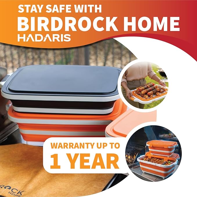 All-in-One Collapsible BBQ Prep Tub - Marinating Station & Food Storage with Built-in Cutting Board & Airtight Lid - Perfect for Grilling, Camping & Kitchen Organization (Orange)