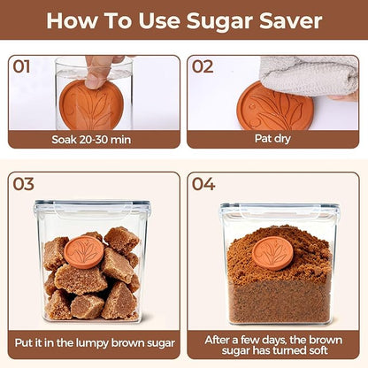 ComSaf Brown Sugar Container Set of 2 (2.5L/2.6Qt), Airtight Food Storage Containers with Lids and Terra Cotta Brown Sugar Saver, Plastic Canisters Sets for Kitchen, Pantry Organizer for Flour, Baking - Image 4