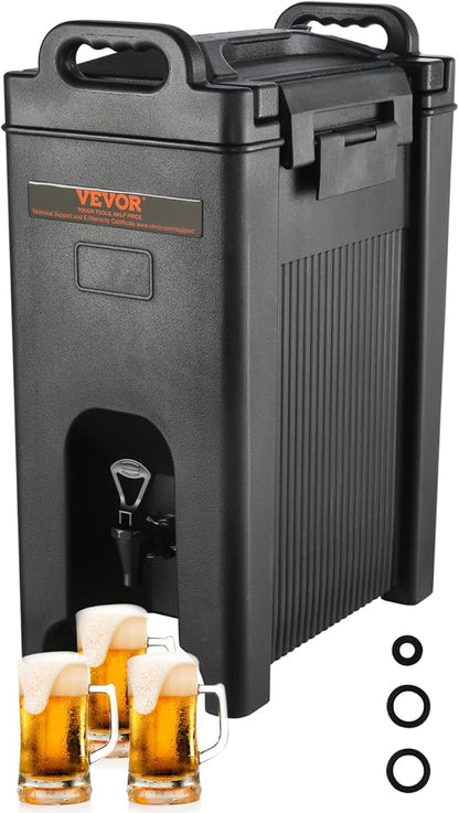 VEVOR Insulated Beverage Dispenser, 5 Gallon, Food-grade LDPE Hot and Cold Beverage Server, Thermal Drink Dispenser Cooler with 0.9 in PU Layer Two-Stage Faucet Handle, for Restaurant Drink Shop by VEVOR
