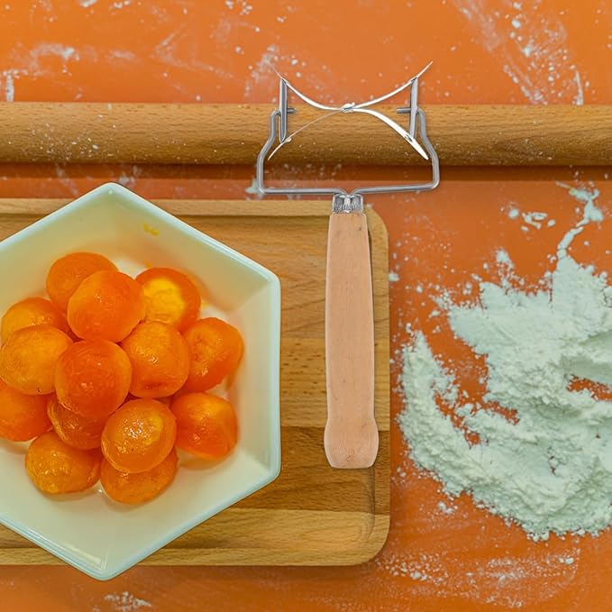 STOBAZA Dumpling Wrappers Cutter for Making Dumpling, Pastry Rolling Dough Ravioli Cutter with Wooden Handle Kitchen Tool for Calzone, Empanada, Pierogi