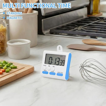 Mudder 3 Pack Digital Kitchen Timer for Cooking, Large Digits, 24 Hour Magnetic Backing Stand Kitchen Timers Clock for Classroom Kids Teachers, Loud Alarm and Large Screen (Blue) - Image 4