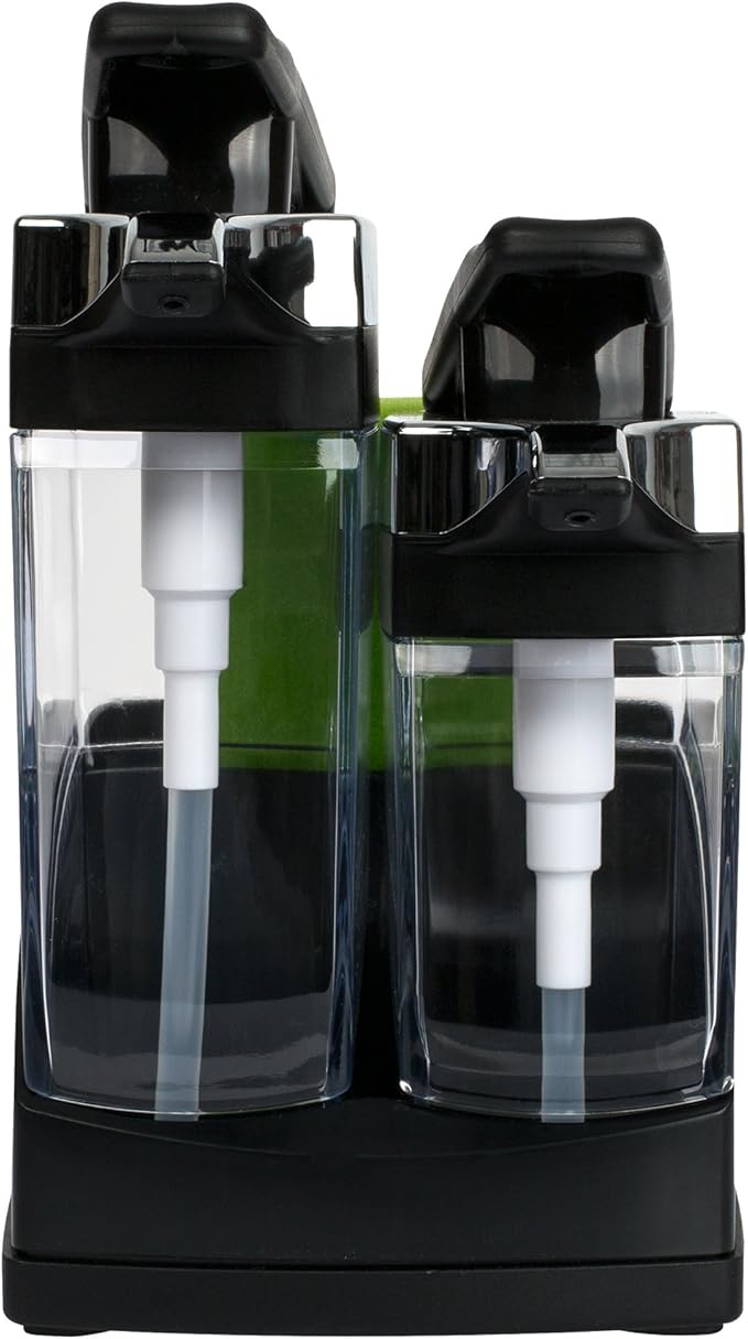 Casabella Sink Sider Duo Soap Dispensers with Sponge, Black and Chrome Plating - Image 5
