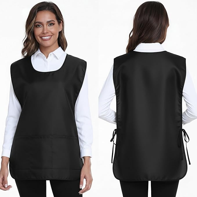 Xeoxarel Unisex Cobbler Apron with 3 Pockets, Smock Vest Apron, Suitable for Cooking，Kitchen，Garden，Hairstylist，Cleaning，Art
