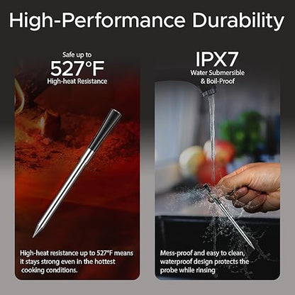 750ft Wireless Meat Thermometer Long Range for Smoker, BBQ & Rotisserie, 2 Probes Smart Bluetooth Thermometer Dual Sensor Waterproof Probe with LCD Base Station Display & App Control - Image 6