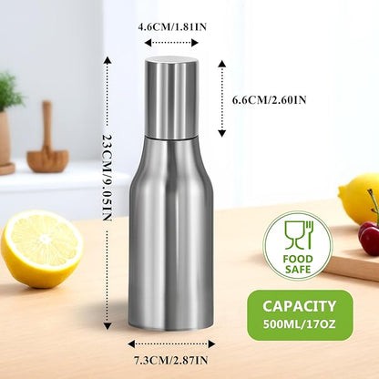 Stainless Steel Oil Dispenser Bottle - Leak-Proof Olive Oil Decanter for Kitchen(17Oz) - Image 3