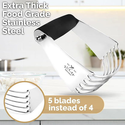 Zulay Kitchen Large 4-Inch Dough Blender Top Professional - Stainless Steel Pastry Cutter, Heavy Duty Dough Cutter With Blades, Pastry Blender And Butter Cutter - Pastry Cutter For Baking (Black) - Image 5