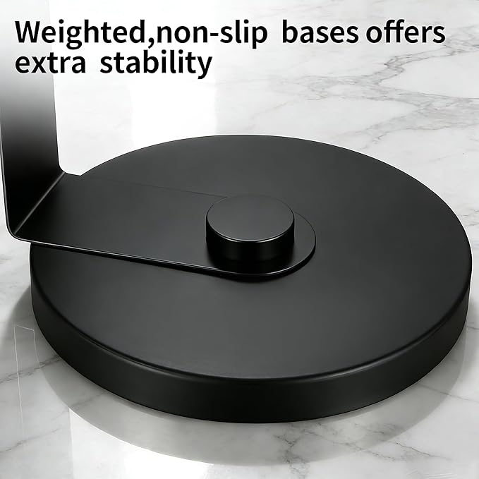 ZUNTO Paper Towel Holder for Countertop, Freestanding Kitchen Paper Towel Organizer, One-Hand Tear Paper Towel Rack, Heavy Duty and Non-Slip, Matte Black