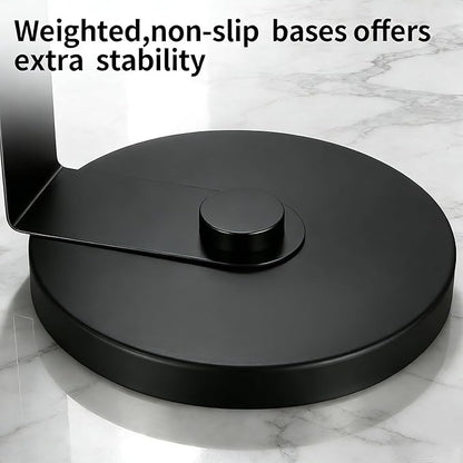 ZUNTO Paper Towel Holder for Countertop, Freestanding Kitchen Paper Towel Organizer, One-Hand Tear Paper Towel Rack, Heavy Duty and Non-Slip, Matte Black