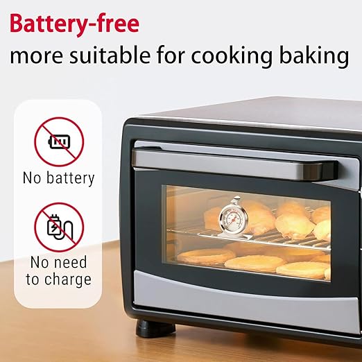 CloudHand Oven Thermometer 50-300°C/100-600°F Electric/Gas Oven Temperature Gauge Baking Thermometer Stainless Steel Instant Read Thermometer for Cooking
