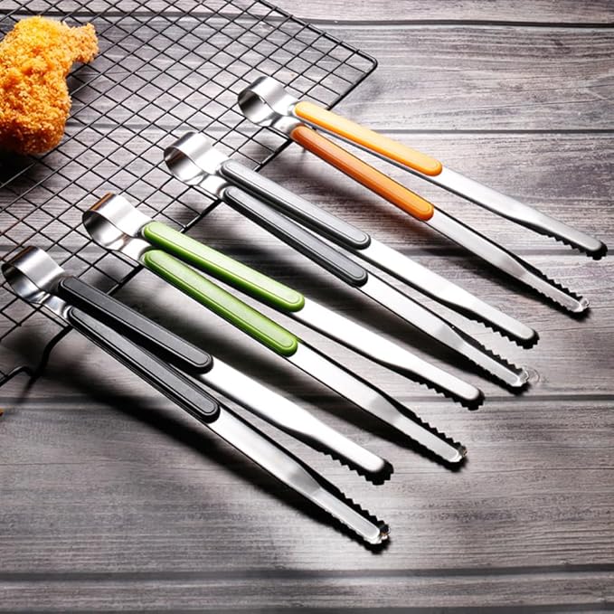 4pcs Stainless Steel Kitchen Tongs, Serving Tongs for Cooking, Non-Slip Easy Grip Handle Food Tongs, for Cooking, Camping BBQ, Serving, Heat Resistant, Food Grade Tongs - Image 3