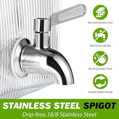 1 Gallon Drink Dispensers for Parties,Beverage Dispenser for Fridge with Leakproof Stainless Steel Spigot, Ideal for Water, Lemonade, Juice, Iced Tea - Image 3