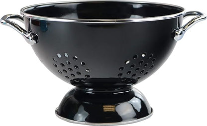 Calypso Basics by Reston Lloyd Powder Coated Enameled Colander, 1.5 Quart, Black