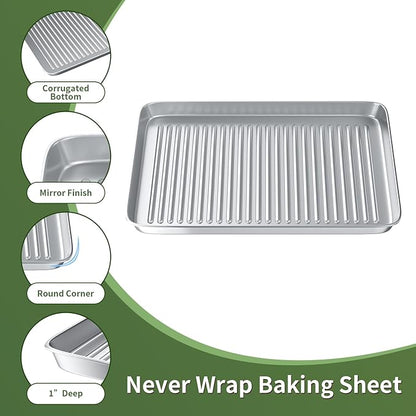 Baking Sheet with Wire Rack Set: 3 Baking Pans + 3 Cooling Racks for Cooking and Baking - Stainless Steel Nonstick Bacon Pans for Oven, Warp Resistant & Heavy Duty & Rust Free - Image 4