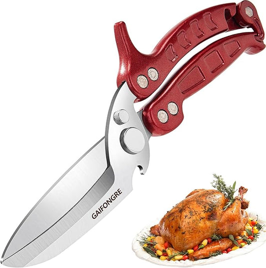 Heavy Duty Poultry Shears Scissors,Kitchen Shears for food Heavy Duty,Kitchen Scissors All Purpose,Chicken,Fish,Meat,Easily Separable for Thorough Cleaning,Dishwasher Safe.