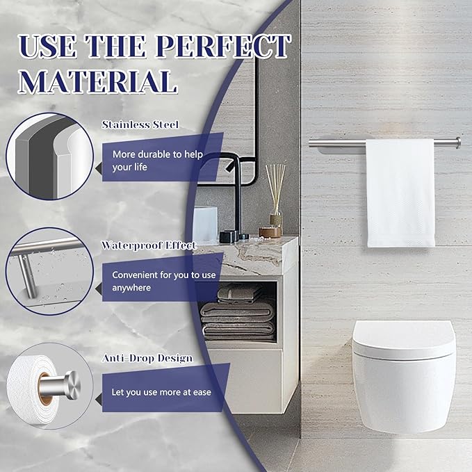 Paper Towel Holder, Self Adhesive or Drilling Paper Towel Holder Under Cabinet, Stainless Steel Paper Towel Holders Wall Mount for Kitchen, Bathroom, Sink, Pantry, Fridge (Sliver) - Image 3