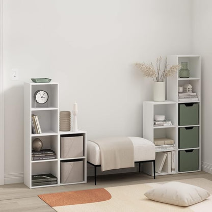 Furinno PASIR Book Shelf, 5-Tier Modern Bookshelf, Open Shelves Bookcase 9 x 12 x 52, Easy Assembly, for Living Room, Bedroom, Home Office, White - Image 2