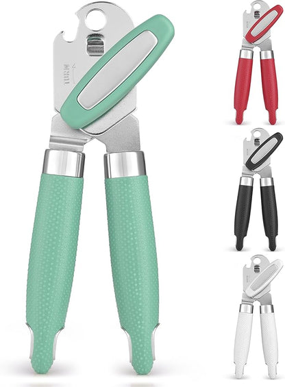 Zulay Kitchen Heavy Duty Stainless Steel Can Opener – Manual Can & Bottle Opener with Sharp Cutting Wheel & Soft Grip Handles – Ergonomic, Easy to Use Turn Knob - Mint by ZulayKitchen
