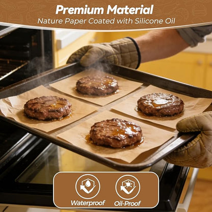360 Count 6"x 6" Heavy Duty Patty Paper Sheets for Separating Patty, No-Stick & No-Leak Unbleached Parchment Paper Squares, Pre-cut Burger Patty Paper for Oven, Air Fryer, Microwave - Image 4