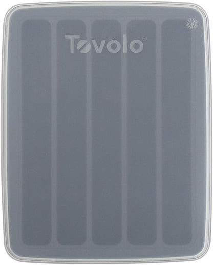 Tovolo Ice Cube Tray for Water Bottles Creates 5 Frozen Stick Tubes for Plastic & Reuseable Bottles, BPA Free Silicone Easy Release Water Bottle Ice Tray with Lid, Stackable Spill Proof Design
