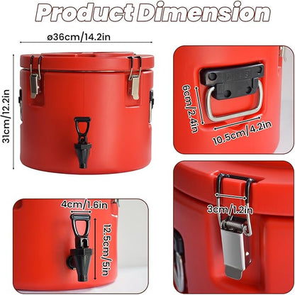20L/5Gal Insulated Beverage Dispenser, Ice & Hot Drink Dispenser with Spout Spigot and Portable Handles,Thermal Hot and Cold Drink Server Dispenser for Restaurant Drink Shop