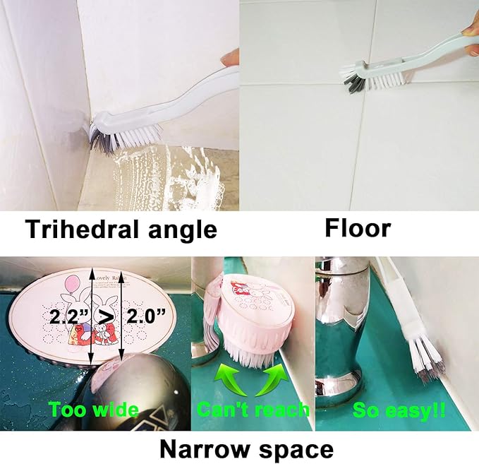 Dish Brush Kitchen Cleaning Brush Bottle Brush Bathroom Scrub Brushes Sink Household Pot Pan Edge Corners Tile Lines Brush with Stiff Bristles - Image 4