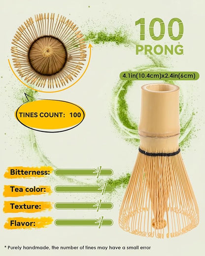 Matcha Whisk - 2-pack Bamboo matcha Whisk set, Handcrafted Traditional Japanese Chasen, 100-Prong Matcha Stirrer Wisk Mixer Brush for Authentic Matcha Tea Preparation - Image 3