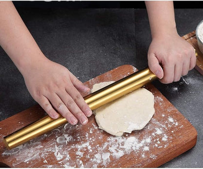 Berglander Gold Rolling Pin, 16.7 Inches Stainless Steel Matte Finish With Gold Titanium Plating Rolling Pin For Baking, Pizza, Dough, Pie, Cookie, Essential Kitchen Utensil Gift Ideas For Bakers. - Image 6