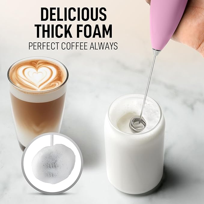 Zulay Kitchen Whisk Milk Frother with 4 Duracell Batteries - Powerful Handheld Foam Maker for Coffee, Lattes, Matcha, Hot Chocolate & Cappuccinos - Whip Creamy Froth in Seconds - Image 2