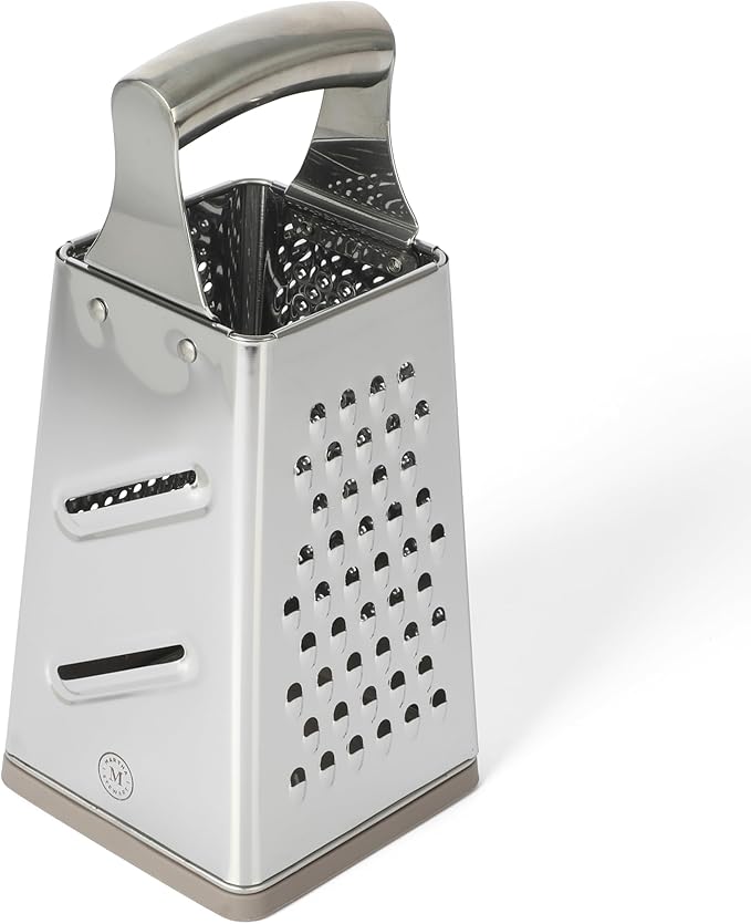 Martha Stewart Sprucedale 9.5-Inch Stainless Steel 4-Sided Box Grater – Durable Kitchen Cheese and Food Grater with Multiple Grating Surfaces - Image 5