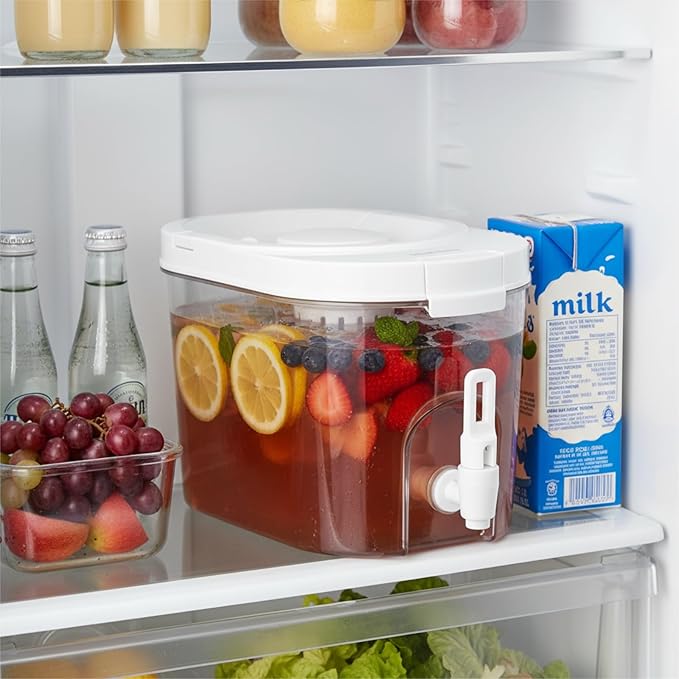 GLEAVI Beverage Dispenser with Spigot: Family Fridge Pitcher - Drink Container for BBQs & Soccer Tailgating (1-Gallon/135oz)