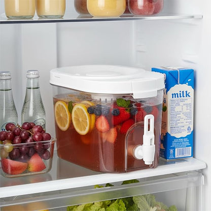 GLEAVI Beverage Dispenser with Spigot: Family Fridge Pitcher - Drink Container for BBQs & Soccer Tailgating (1-Gallon/135oz)