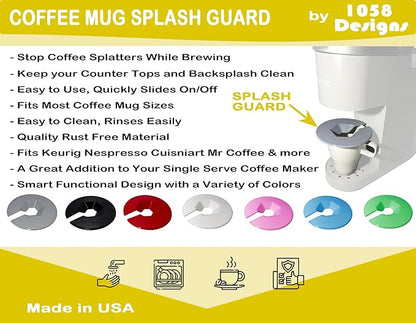 Coffee Mug Cup Splash Splatter Guard Screen compatible with Keurig and other single serve brewing machines (Gray)