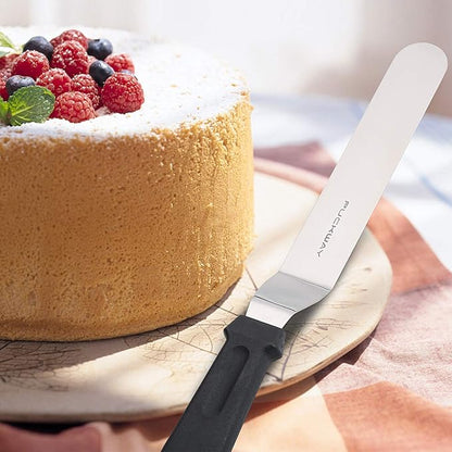3 Metal Cake Offset Spatulas, 6 8 & 10 Inch Frosting Angled Icing Spatula for Decorating - Image 7