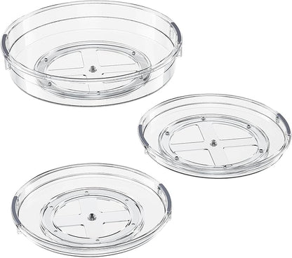 LAMU 3 Pack Lazy Susan Organizer Turntable for Cabinet, Pantry Organizers and Storage, Rotating Condiment Organizer for Kitchen, Table Top, Fridge, Countertop, Spice Organization, 9.25'' 10.6'' 12'' - Image 9