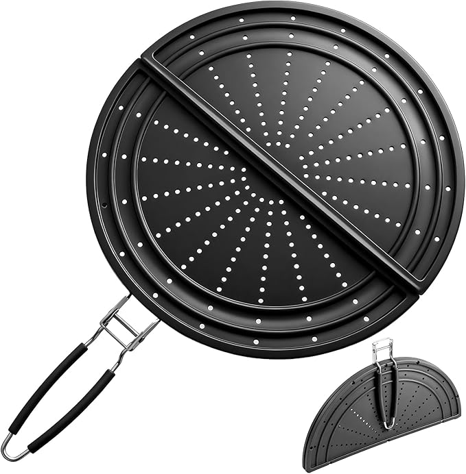 Snowyee Foldable Splatter Screen for Frying Pan, Silicone Grease Splatter Guard Include 3 Different Size 13/11.42/9.84 inch or 33/29 / 25 cm for Kitchen Cooking Pan Cover (1 Piece/Black) - Image 9