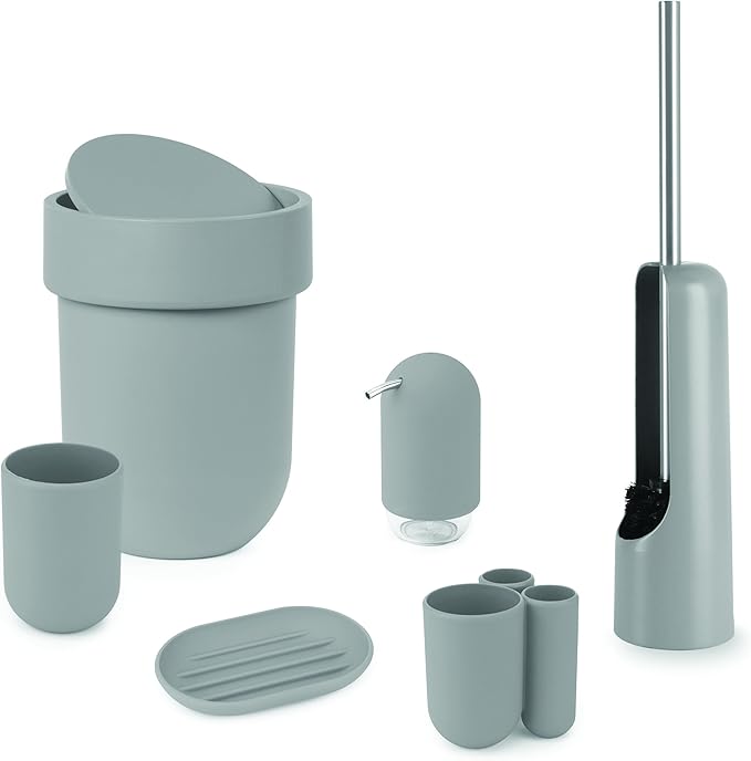 Umbra Touch Soap Dispenser Pump 13 oz (384 ml) Capacity for Liquid Soap or Hand Sanitizer, Easy to Refill, Grey - Image 10