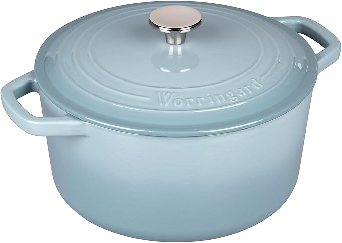 VORRINGARD Enameled Cast Iron Dutch Oven Pot with Lid, for Bread Baking, Round Bread Oven- include Sourdough Bread Baking Supplies Set, 6QT, Sea Salt - Image 8