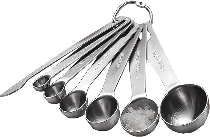 Stainless Steel Measuring Spoons Set, 7 Pieces Kitchen Measuring Sets Gadgets tool,For Cooking & Baking,Measure Dry & Wet Ingredients And Liquid (Spoons) by GrandFort