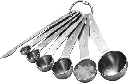 Stainless Steel Measuring Spoons Set, 7 Pieces Kitchen Measuring Sets Gadgets tool,For Cooking & Baking,Measure Dry & Wet Ingredients And Liquid (Spoons) by GrandFort