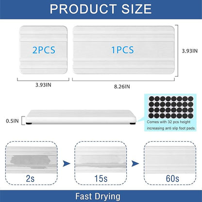 3PCS Water Absorbing Stone Tray, DryingNeat Diatomite Stone Sink Tray, Instant Dry Sink Coasters, Kitchen Sponge Hand Soap Holder, Bathroom Sink Vanity Trays,8 * 4inch and 4 * 4inch - Image 6