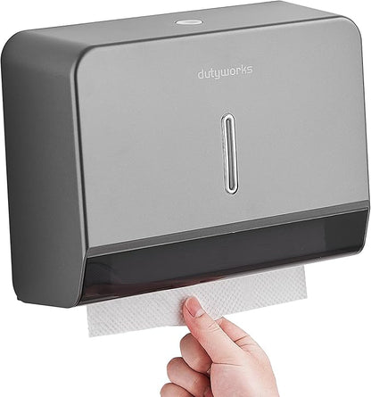 Paper Towel Dispenser Wall Mount, Large Capacity 200 Sheets, No Drilling Adhesive, Commercial & Home Use for Bathroom and Kitchen, Gray