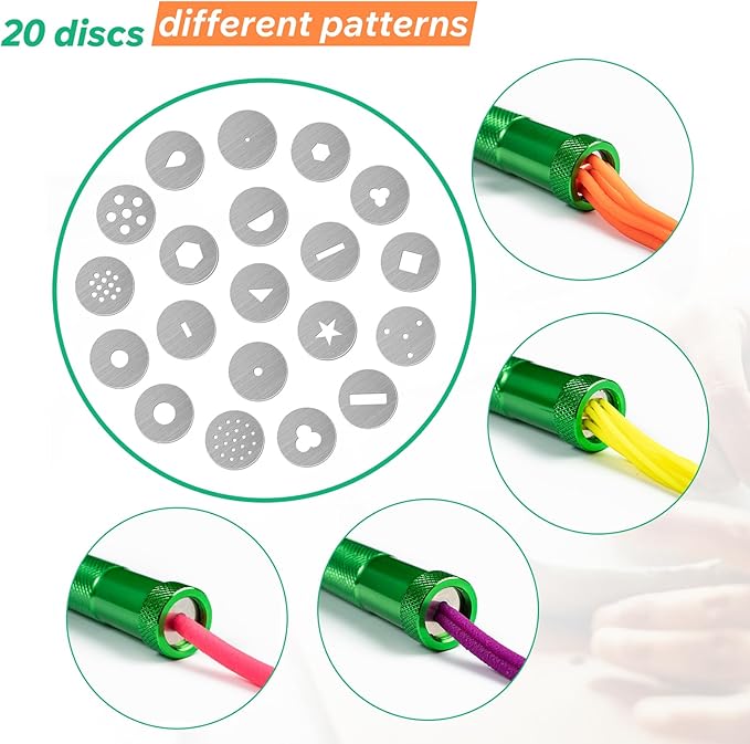Polymer Clay Tools, Clay Extruder, Sugar Paste Extruder, Cake Fondant Tool Set for Decorating, Ceramics & Pottery Clay Extruders Mixers & Presses (Green)