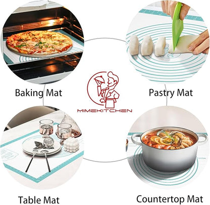 Non stick Silicone Pastry Mat, Dough Mat for Rolling, Silicone Baking Mat, Fondant/Pie Crust Mat Kitchen Counter Mat, Macarons Bread Baking Mat Baking Supplies Extra Large 28 x 20 Inch